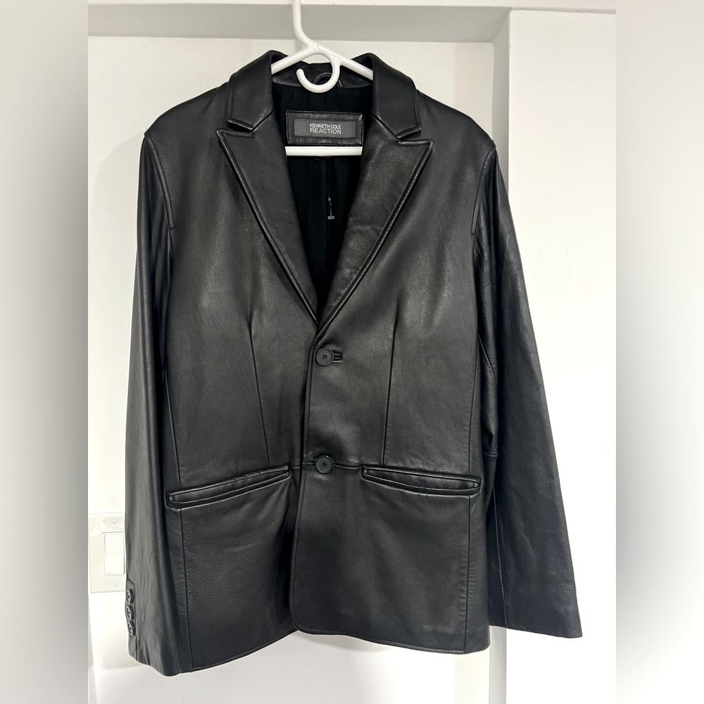 Kenneth Cole Reaction Women’s Black Leather Jacket Size small